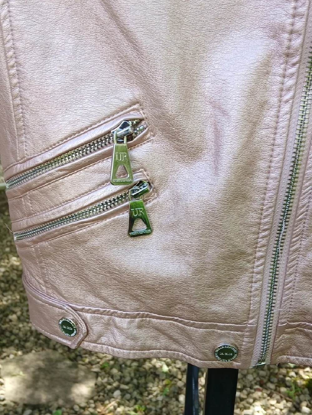 URBAN REPUBLIC Girls Faux Leather Moto Jacket BLUSH. Sz 14